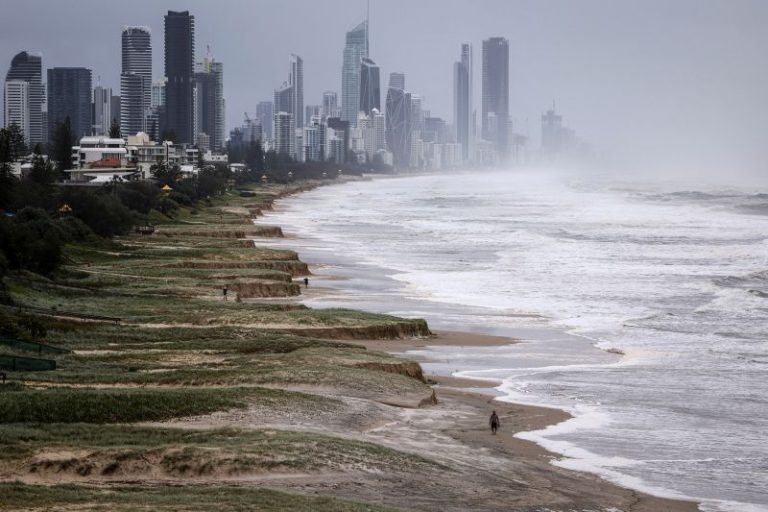 Tropical Cyclone Alfred whips up wind, rain on slow march to Australian coast